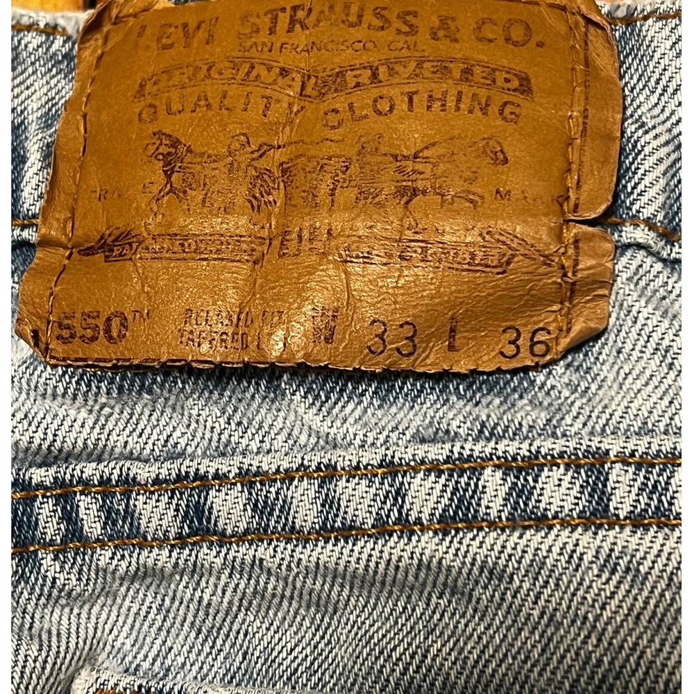Levi's Men's Jeans Vintage 550‎ Light Wash Orange Tab Straight Leg Size 33 x 36 - Picture 6 of 6